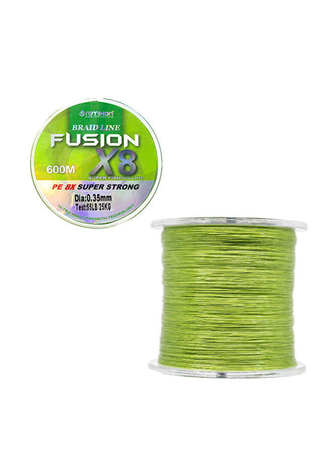 Fusion 600m X8 Green Fishing Line Standard - 0.16