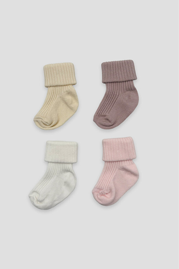 Newborn Baby Girl Basic Premium Cotton Booties Socks Set