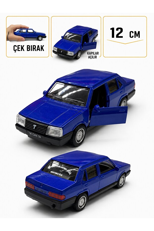 1:36 Scale Tofaş Metal Model Car Blue