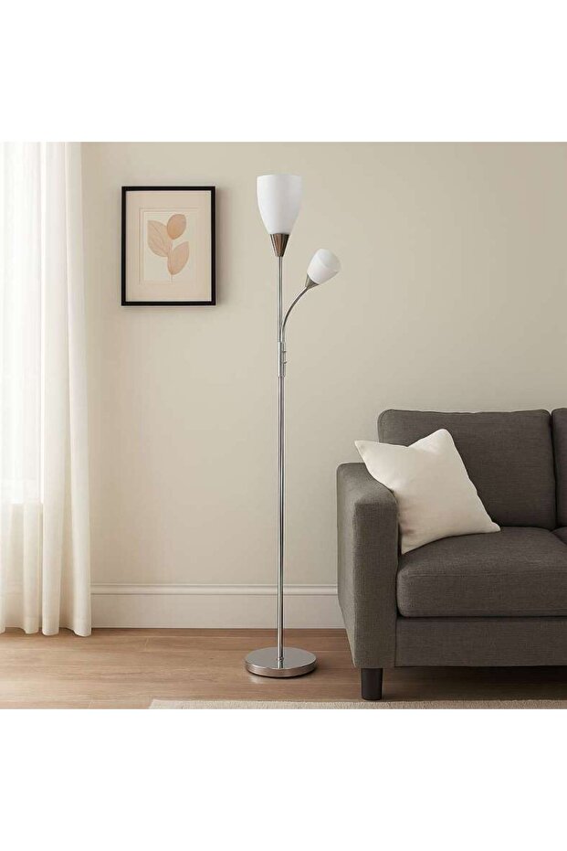 Lydia Floor Lamp 25x180cm - Chrome/white