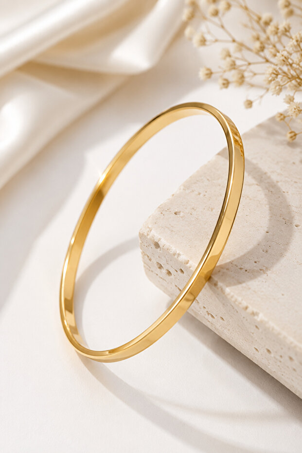 Lisse Gold Bangle – Minimal Gold Women's Bracelet
