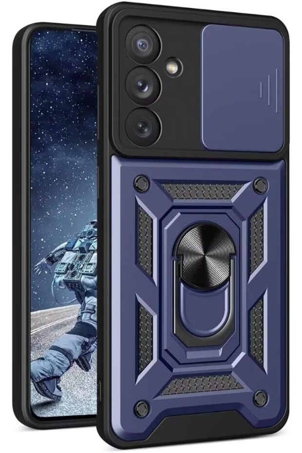 Samsung Galaxy A27 Compatible Case with Camera Protection, Sliding Ring, Armor Military Tank Slide Armor Cover
