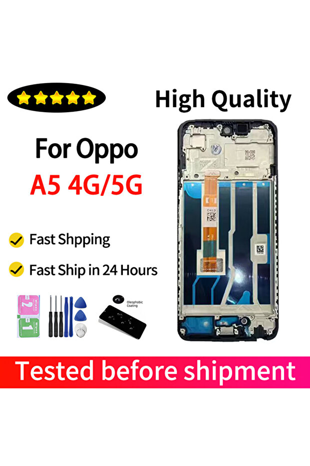 شاشة A5 5G مع إطار 6.67 بوصة IPS LCD لـ A5 4G LCD CPH2727 شاشة عرض تعمل باللمس مع محول رقمي لـ A5 5G CPH27