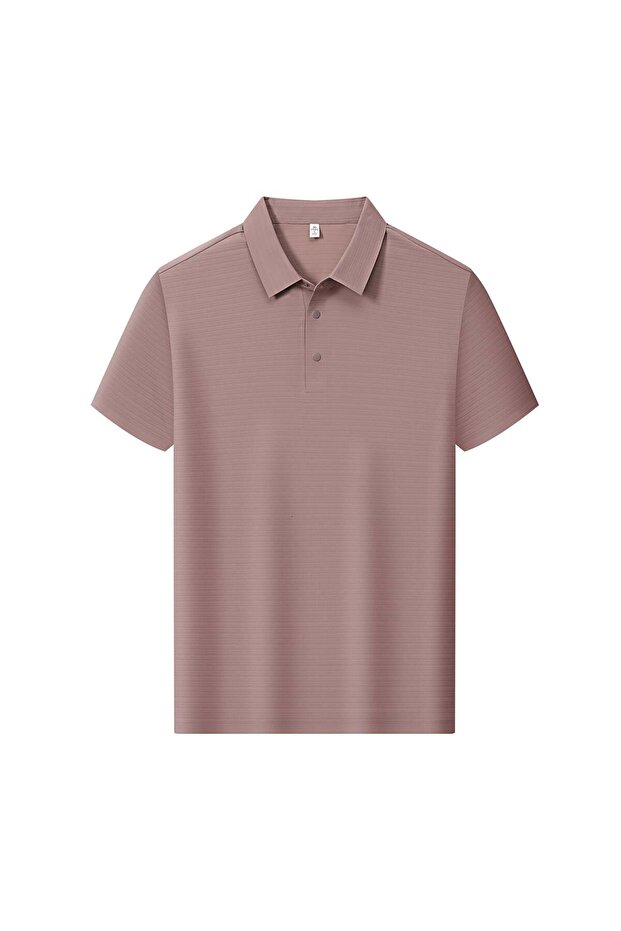 Arw98303 Seri̇ntutan--High Quality Snap Fastener Men's Polyamide Polo Collar Tshirt