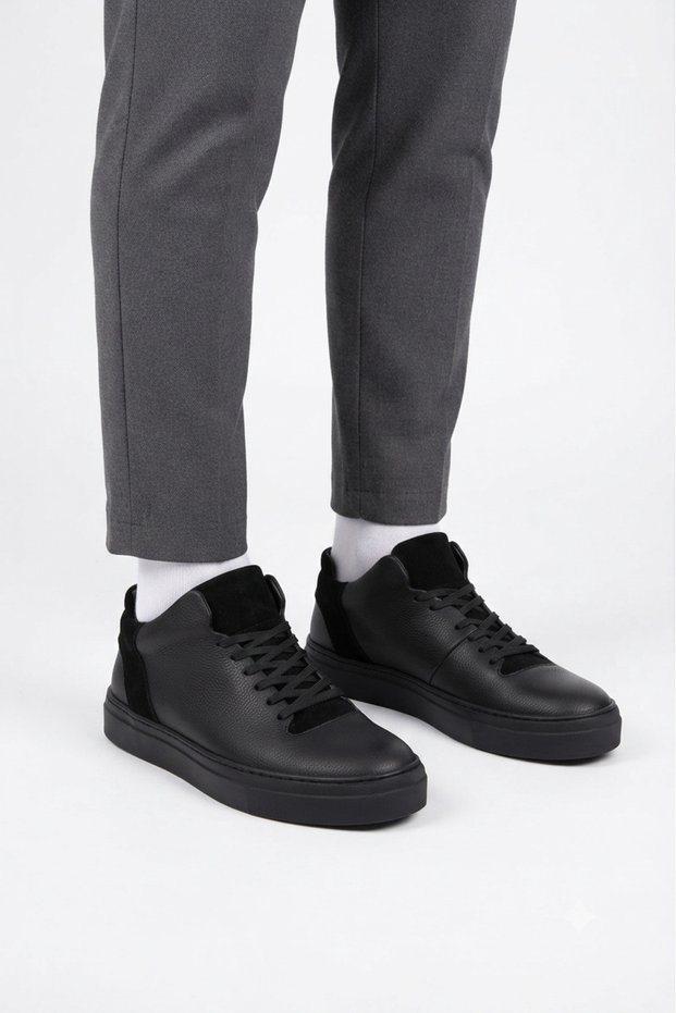 Zrc004 High Quality Lace-Up Men's Sports Shoes Black