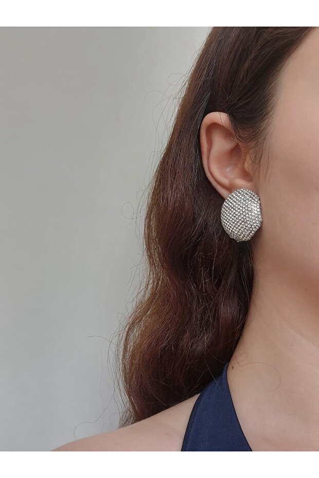 Steel Plated Ultra Light Material Zircon Stone Earrings