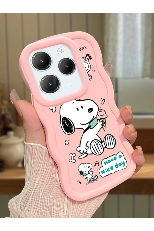 Infinix Hot 40 Pro Compatible Case Camera Protector Pink Silicone Couple Phone Case Stripe Pattern
