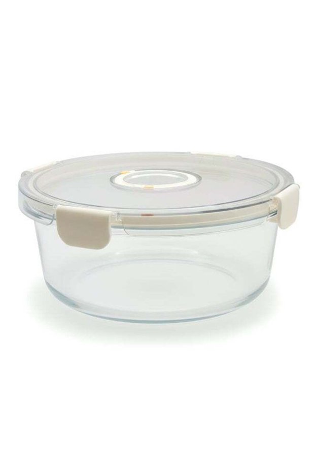 1300ml Glass Food Storage Container with Airtight Lids, Round Leak Proof Food Storage Containers for Microwave, Oven, Freezer and Dishwasher, BPA Free
