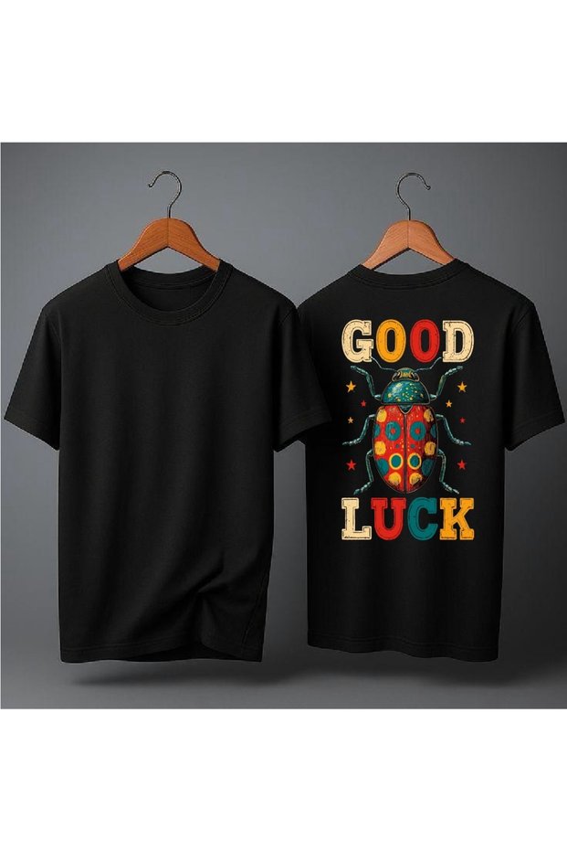 Good Luck Printed Oversized T-Shirt