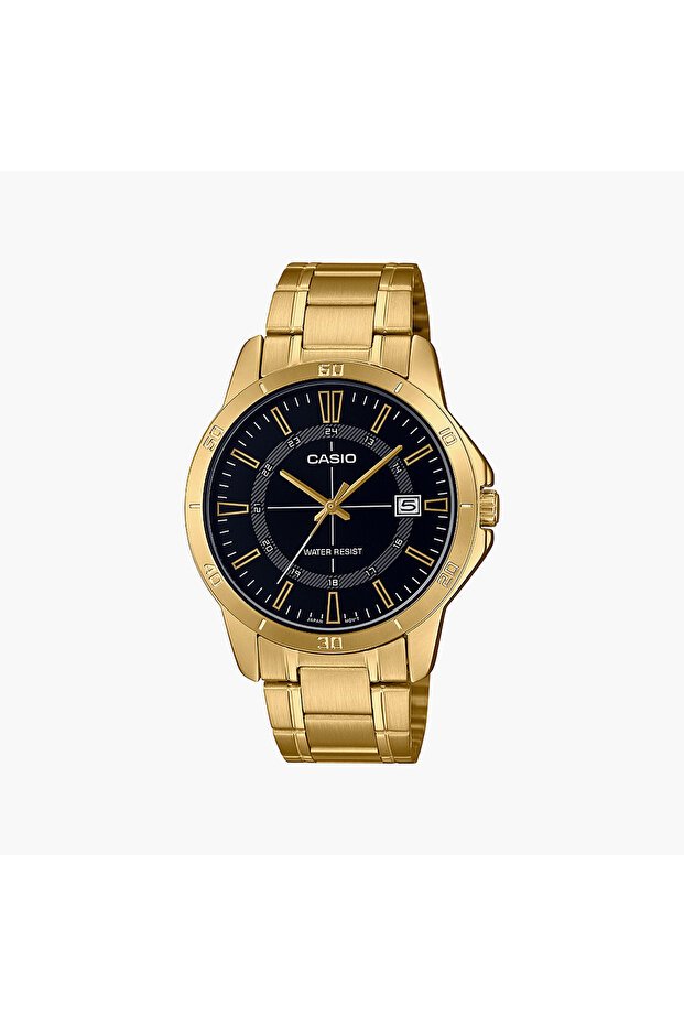 Men's Gold Analog Stainless Steel Strap Watch | MTP-V004G-1CUDF | 41 MM