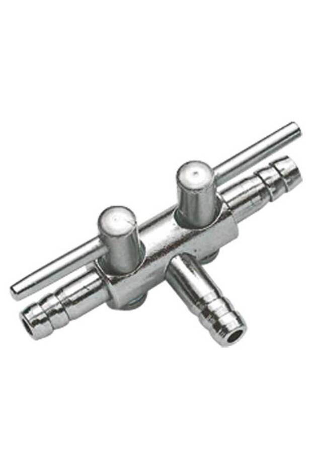 Aquarium 2-Way Metallic Air Valve - Hose Connector 4-6mm