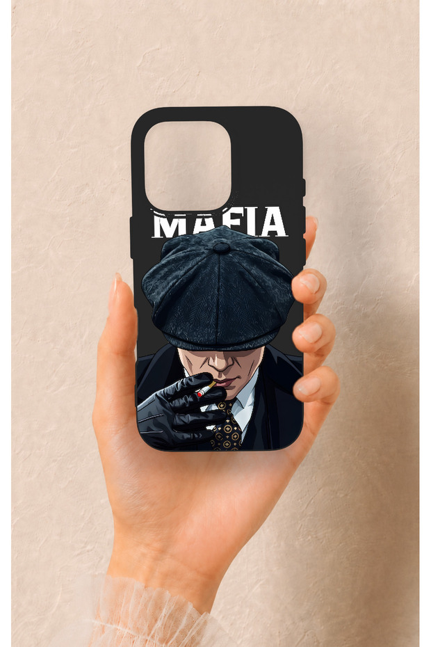 iPhone 16 Pro Compatible Mafia Patterned Silicone Case