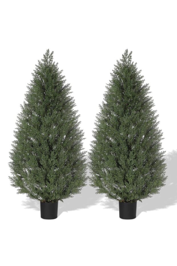 48 Inch Artificial Cypress Topiary Trees Set of 2