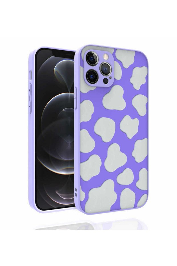 Compatible Case for iPhone 12 Pro Patterned Camera Protected Shiny Nora Cover