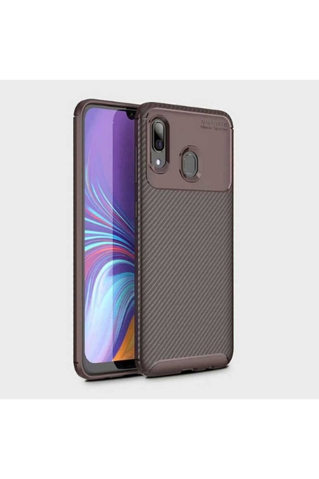 Compatible Case for Samsung Galaxy A20 Carbon Design Slim Protect Camera Lens Cover