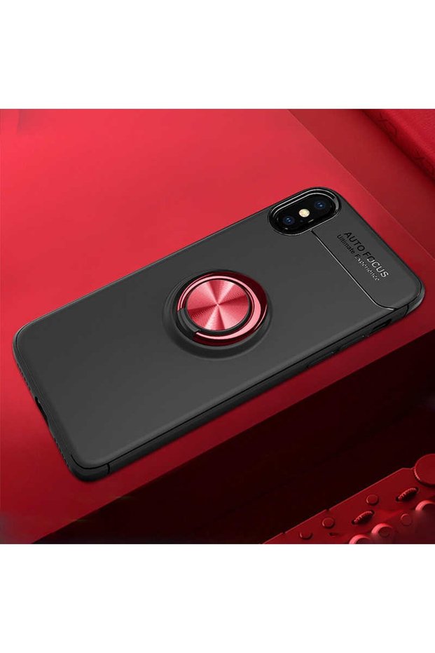 Silicone Ravel Cover with Rotatable Ring Stand for iPhone X Compatible Mobile Phone