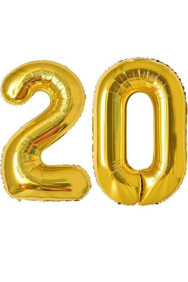 20 Number Gold Foil Balloons 16 Inch 40 cm