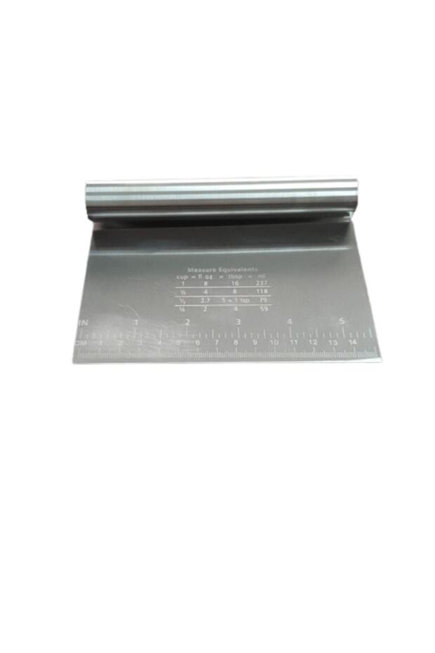 Multi-Purpose Stainless Steel Dough Food Scraper with Scale Pastry Cake Decorating Spatula Tool
