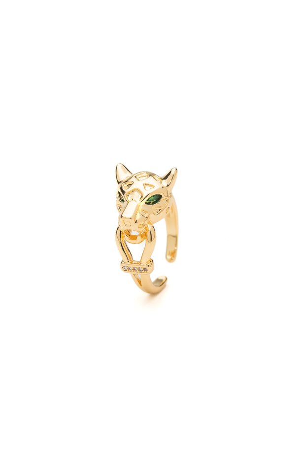 Adjustable Gold Ring Gold Panthere