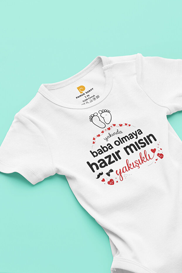 100% Organic Cotton Baby Bodysuit Are You Ready to Be a Dad? Handsome Printed Design