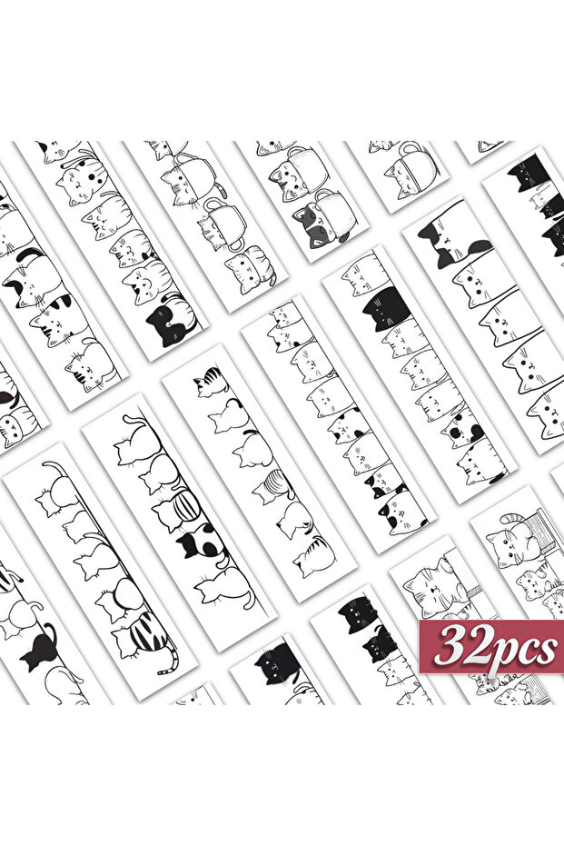 32pcs 32pcs, Cute Simple Cat-Themed Bookmark, a Loving Gift for Bookworms, Friends, and Teachers, DI