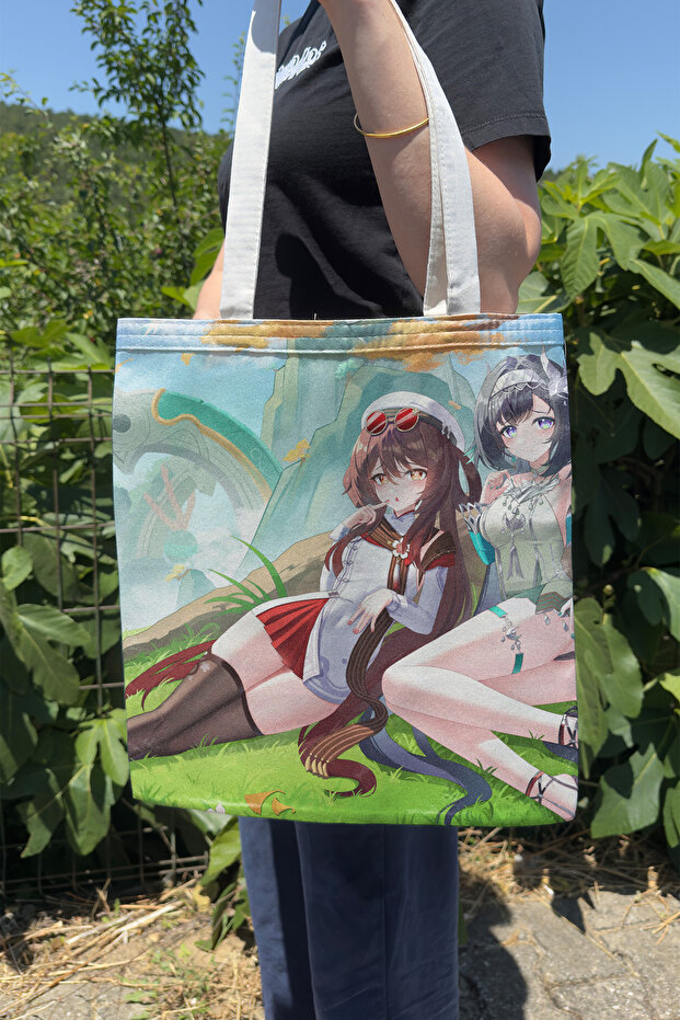 Lan Yan Genshin Impact V4 Double-Sided Canvas Print Tote Bag Anime Bag