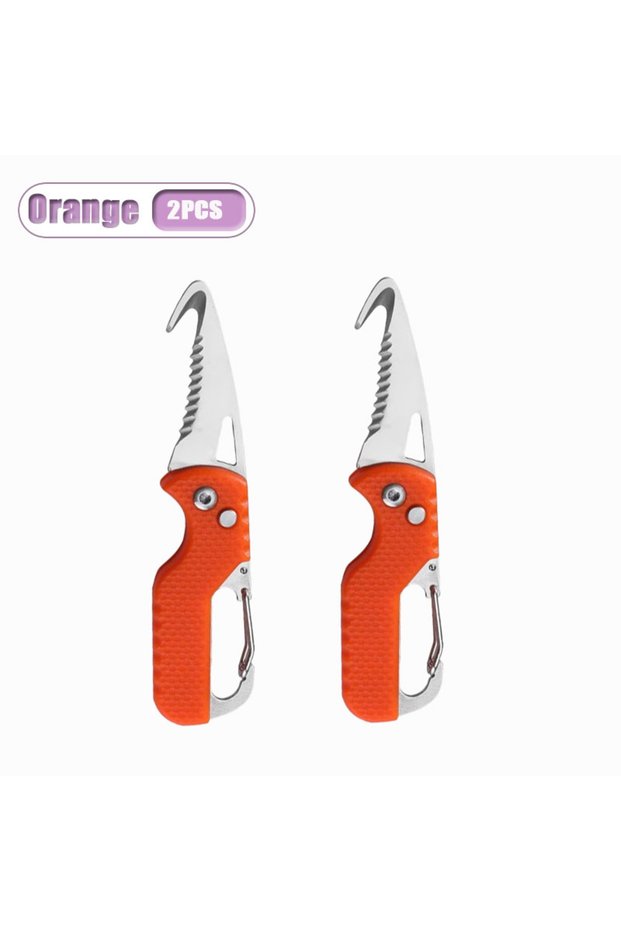 Orange-2PCS 1-4PCS Portable Mini Unboxing Tool Letter Opener Serrated Hook Package Opener Express Bo