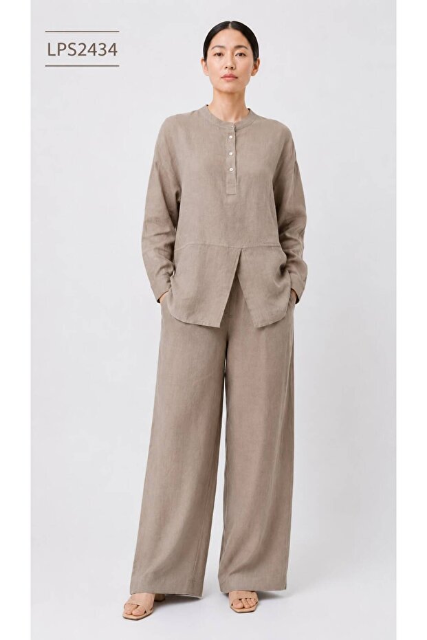Women's Relaxed Fit Linen Blend Co-Ord Set