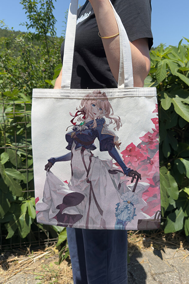 Violet Evergarden V3 Summer and Winter Double-Sided Canvas Print Tote Bag Anime Bag