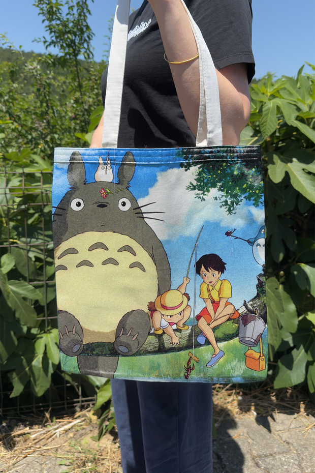 Totoro V2 Summer and Winter Double-Sided Canvas Print Tote Bag Anime Bag