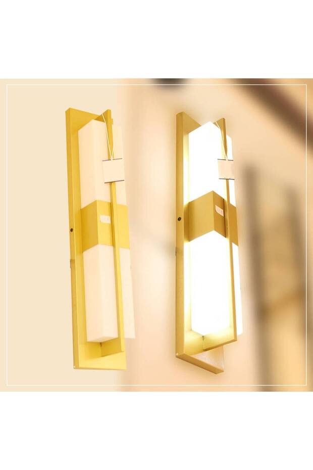 مصباح LED مستطيل الشكل ذهبي اللون - 4