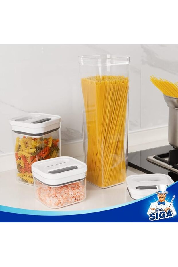 مجموعة من حاويتين محكمة الإغلاق لتخزين الطعام لتنظيم المخزن | خالي من مادة BPA، قابل للتكديس، متعدد الاستخدامات