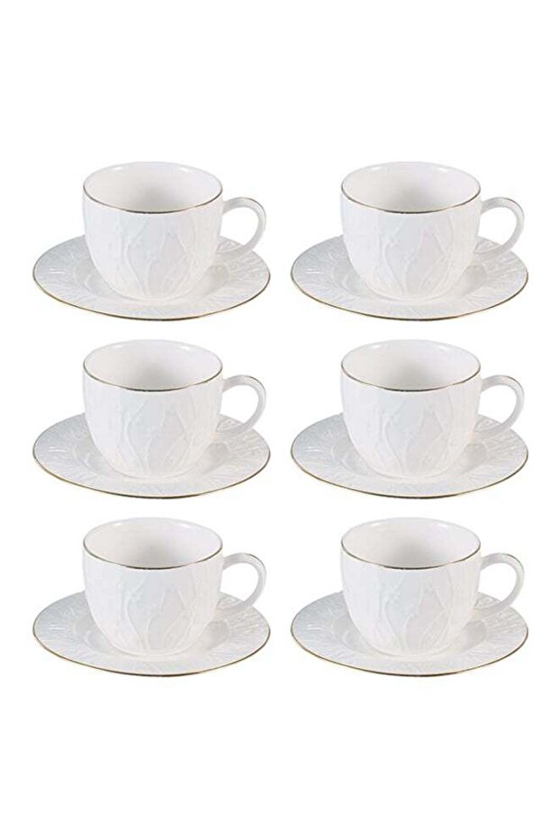 12-Piece Cup With Saucer White 180ml