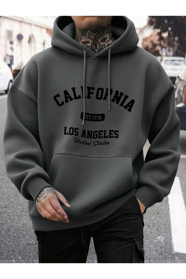 Unisex Oversize Hooded Hoodie Sweatshirt – Premium Cotton, Casual Streetwear, Basic Dark Gray