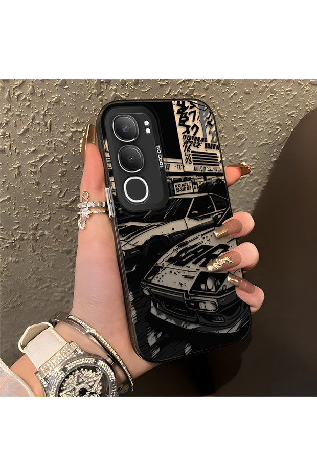 Vivo Y19S 4G/Y19S Pro Compatible Manga Drawing Classic Car Flat Print Quality Silicone Case