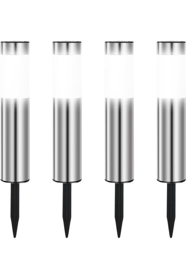 4-Pack Waterproof Cool White Outdoor Solar Garden Lights, Landscape Stake Beacons for Path, Driveway & Lawn Decoration