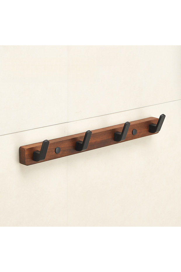 Coat hooks, thickened wall hooks for coats and hats, wall hooks, decorative hooks for coats, bags, towels, and hats (black - 4 hooks)
