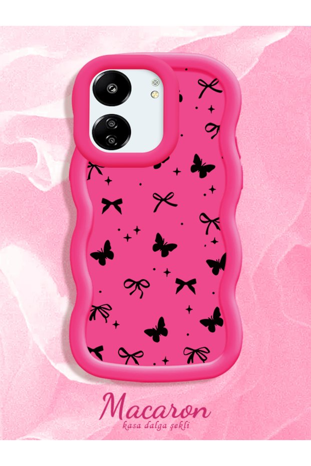 Redmi 13C 4G/5G Compatible Slim Butterfly Bow Printed Soft Structure Daily Use Phone Case