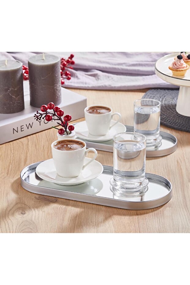 Mirrored Presentation Tray – Silver Framed 12 X 30 cm 2 Pieces Tray or Wall Mirror