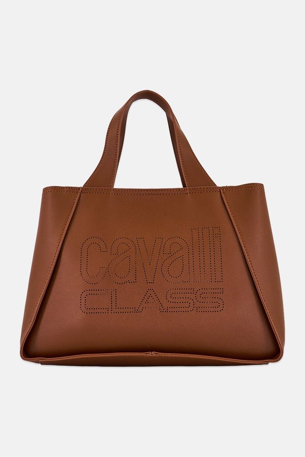 Women Brand Logo Handbag, Brown