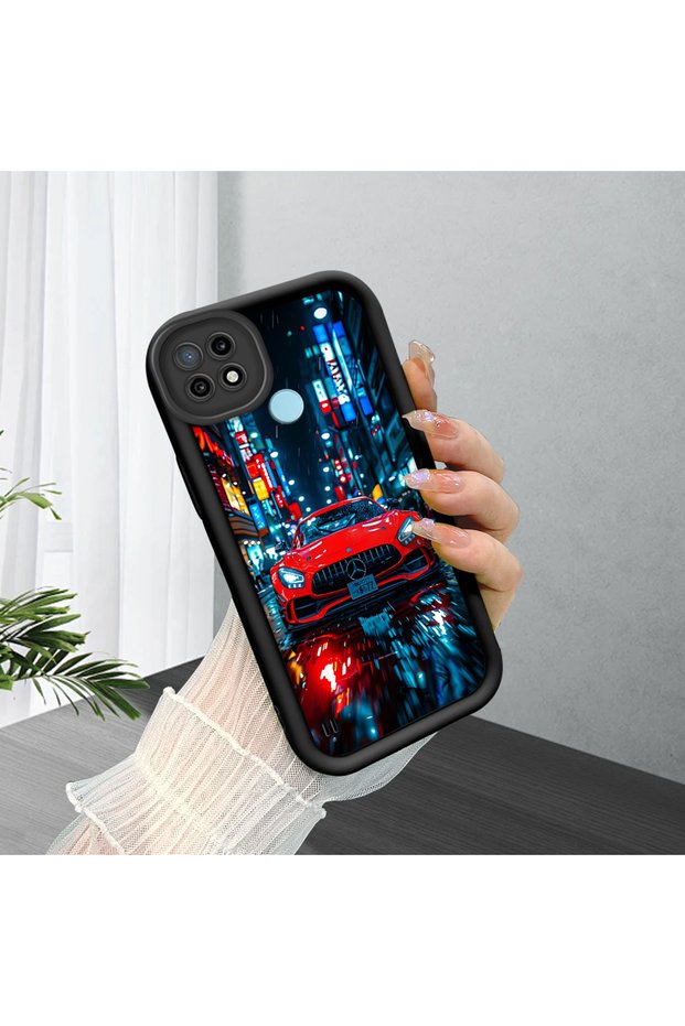 Realme C21 Compatible Fast Car Aesthetic Silicone Cover, Modern Style, Stylish for Daily Use