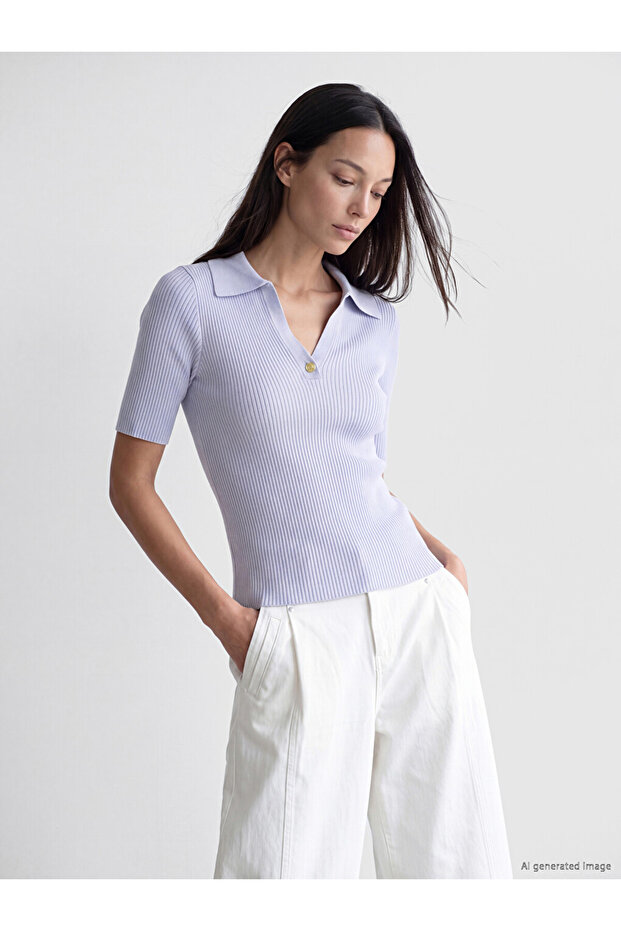 Lcw Studio Polo Collar Women's Knitwear Sweater