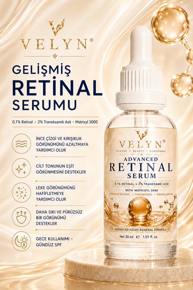 Advanced Retinal Serum 30 ml – Night Care Serum Containing 0.1% Retinal, 2% Tranexamic Acid, and Matrixyl 3000