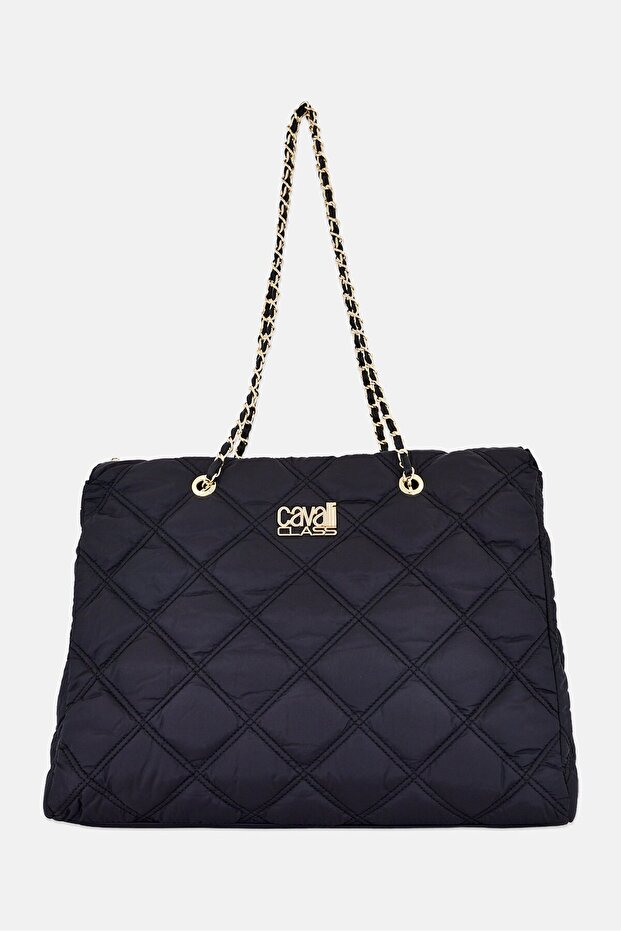 Women Brand Logo Shopper Bag, Black
