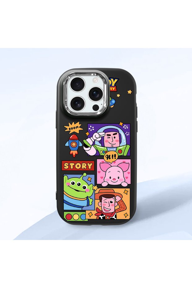 Black Silicone Case Compatible with iPhone 16 Pro with Shock-Absorbing Camera Protections