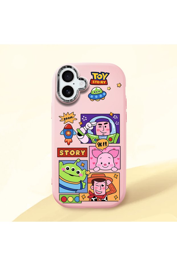 Pink Silicone Case with Shock-Absorbing Camera Protections Compatible with iPhone 16 Plus