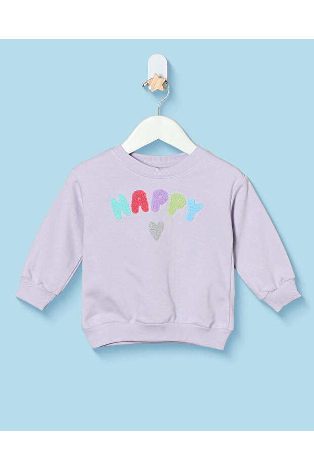 Infant Girls Lilac Embroidered Sweatshirt