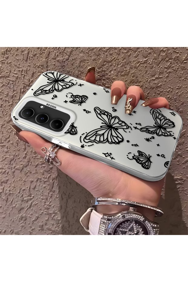 Samsung Galaxy A55 Compatible Elegant Night Style Butterfly Case, Durable Protective Case for Daily Use