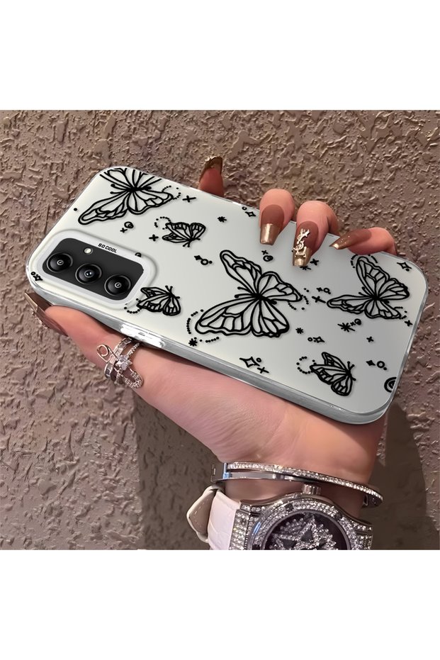 Samsung Galaxy A14 4G/5G Compatible Elegant Night Style Butterfly Case, Durable Protective Case