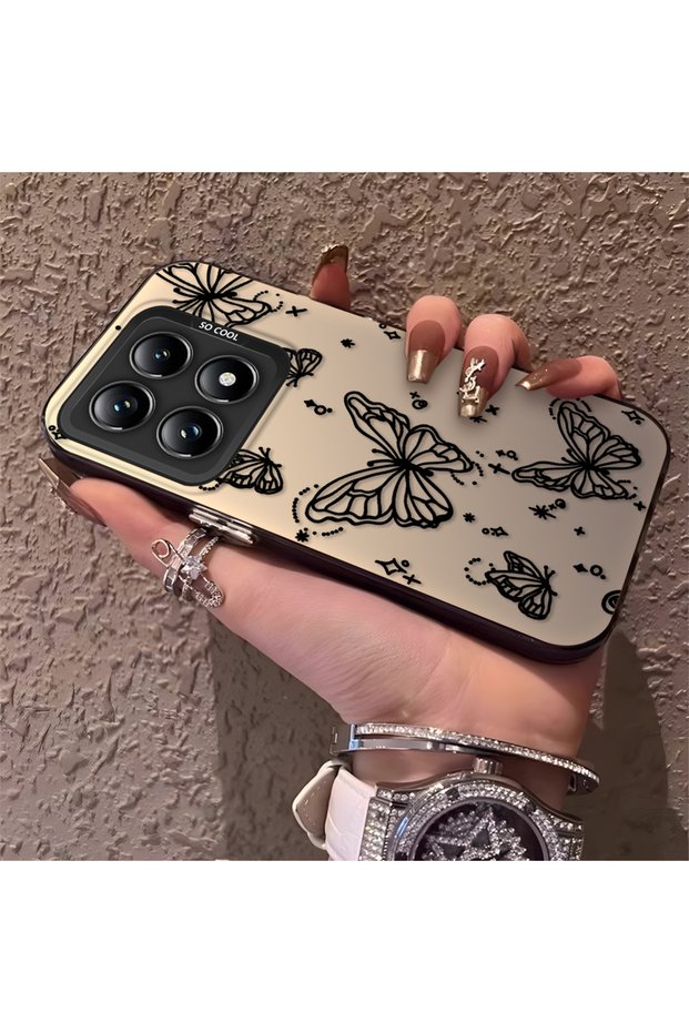Mi 14t Pro Compatible Elegant Night Style Butterfly Case, Durable Protective Case for Daily Use